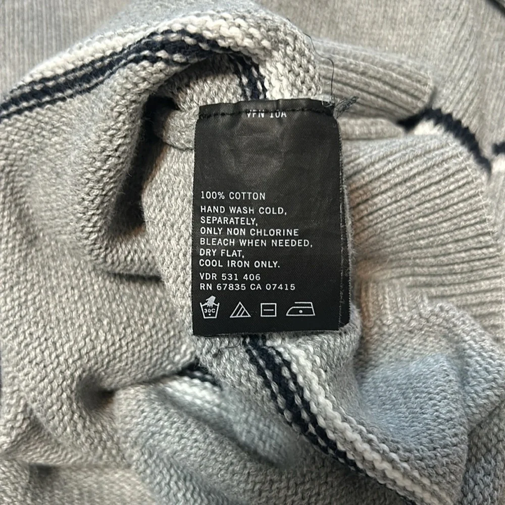 Nautica Men’s Crew Neck Light Gray Stripe Sweater Size Large - Picture 7 of 7